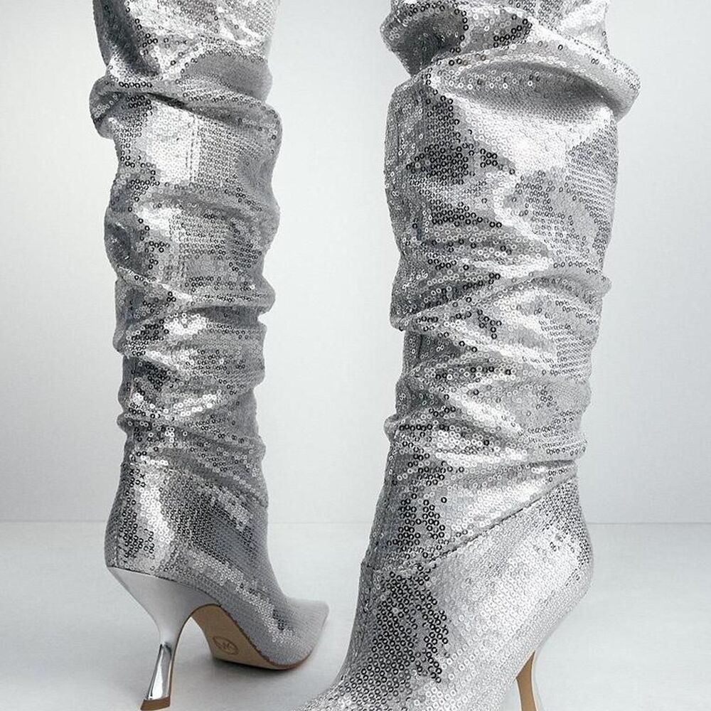 NIB Michael Kors Luna Sequin Embellished Tall Boots Size 6 Retail:$325